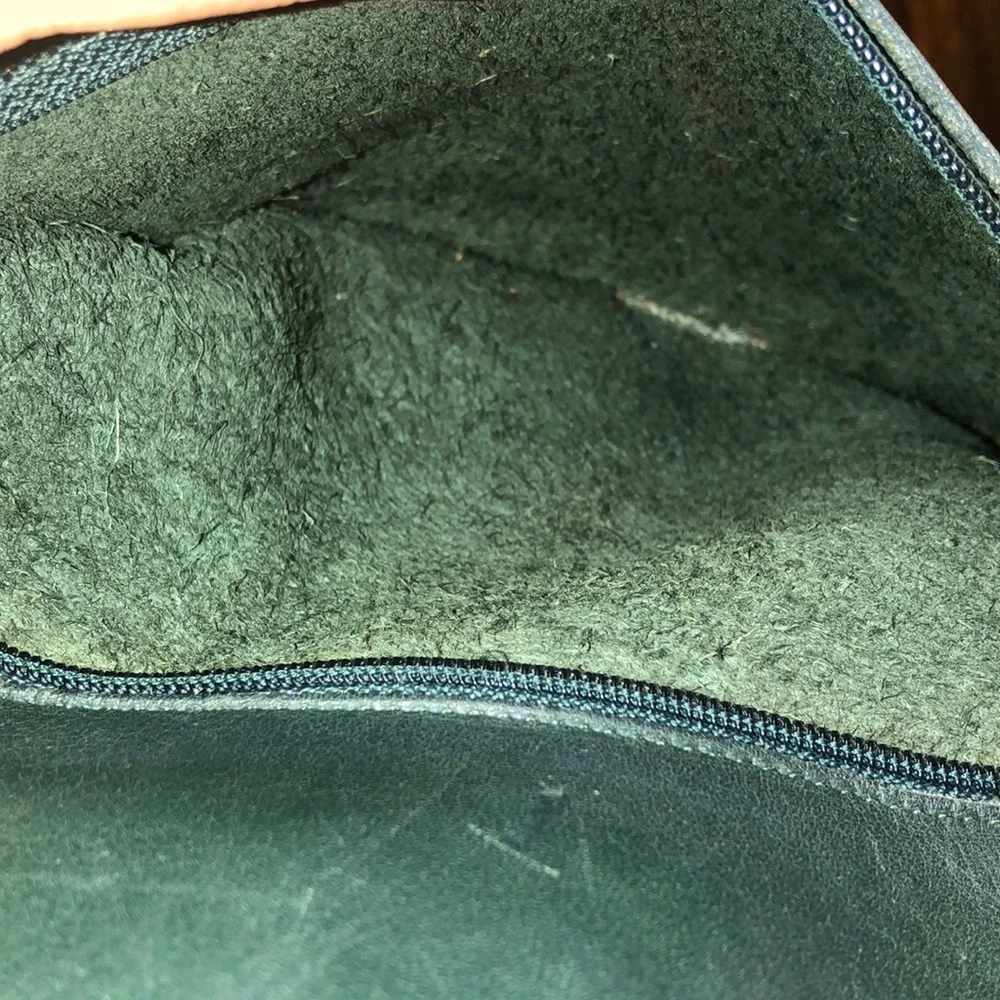 Vintage COACH Bottle Green Leather Large Weekend Backpack COA USA 9943